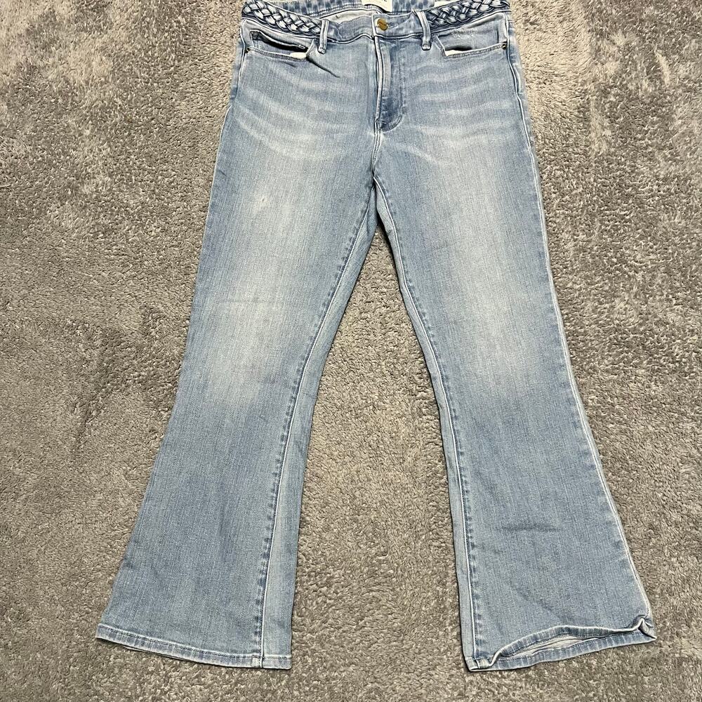 FRAME Jeans Womens 30 (30x25.5) Le Crop Mini Boot Blue Braid Waist